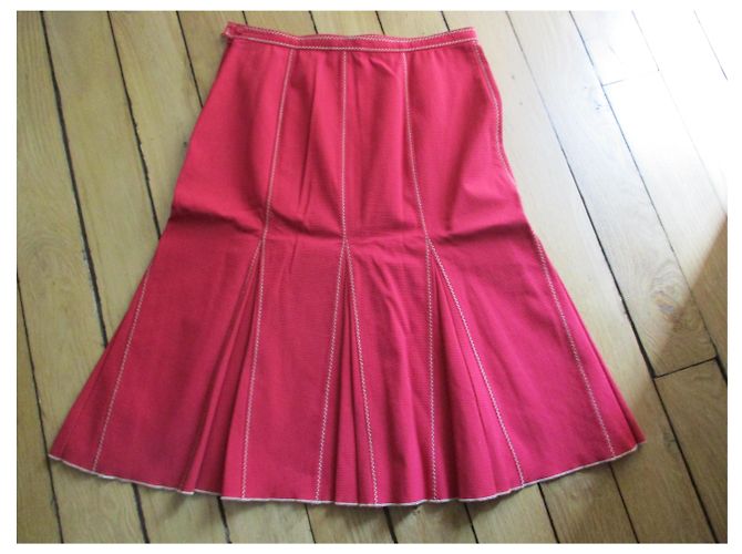 Paule Ka Falda piqué de algodón elástico,taille 38. Roja - vista 5