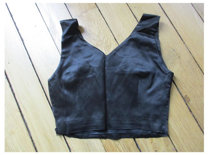 Gianni Versace Top corto nero, taille 38. - vista 3