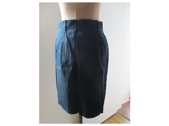 Courreges Gerader Rock, Taille 42. Schwarz - Ansicht 4
