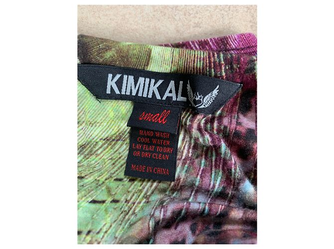 Autre Marque Vestido Kimikal de algodón marrón verde violeta Castaño Púrpura - vista 5