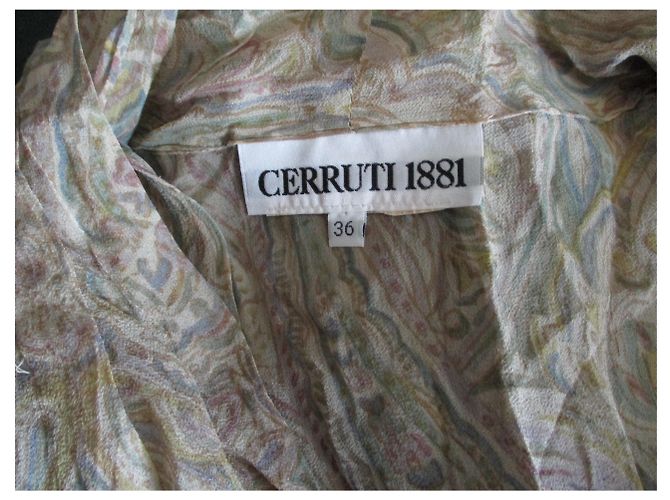 Cerruti 1881 Camicetta incrociata in seta, taille 36/38. Multicolore - vista 2