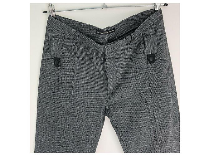 Pantalones Balenciaga Grises de Algodón y Lino - vista 5