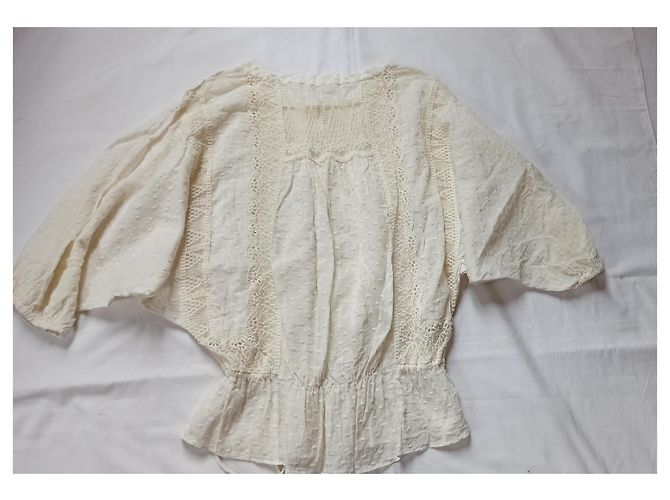 Top de algodón y encaje beige Rebecca Taylor - vista 2