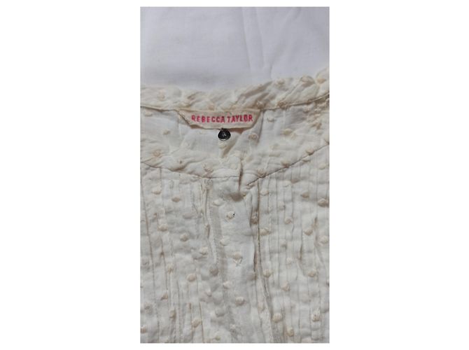 Top de algodón y encaje beige Rebecca Taylor - vista 3