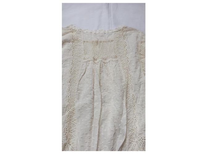 Top de algodón y encaje beige Rebecca Taylor - vista 4