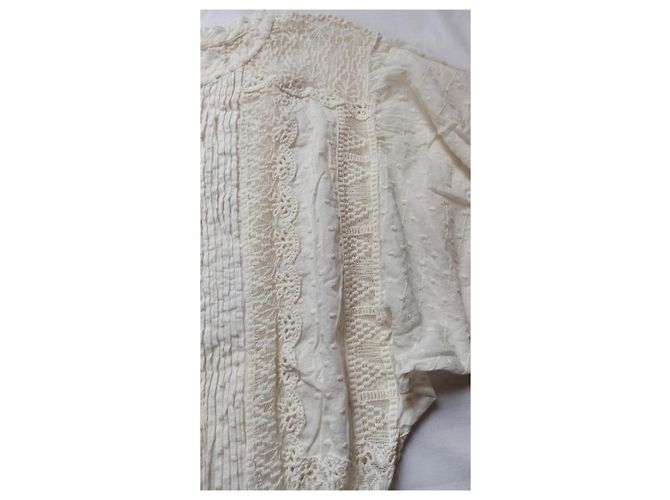 Top de algodón y encaje beige Rebecca Taylor - vista 8