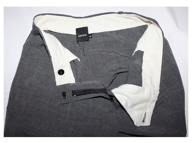 Aspesi Grey Tobillo Pantalones Gris - vista 2