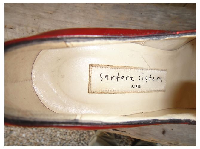 Scarpe con plateau Sartore in pelle rossa Rosso - vista 2