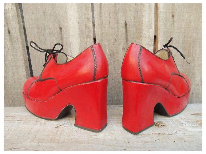Scarpe con plateau Sartore in pelle rossa Rosso - vista 6