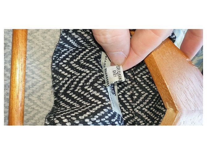 Diane Von Furstenberg DvF seltenes Vintage Seidenwickelkleid Schwarz Weiß - Ansicht 4