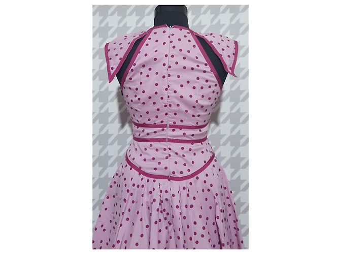 Zac Posen Baumwoll Kleid mit Punkten Lila - Ansicht 4