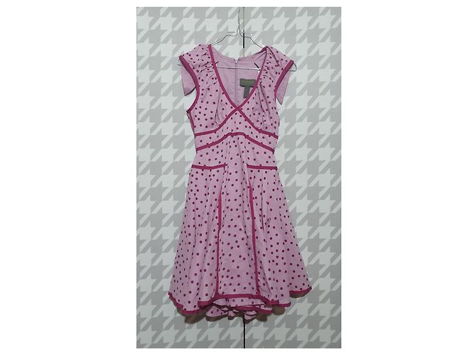 Zac Posen Baumwoll Kleid mit Punkten Lila - Ansicht 5