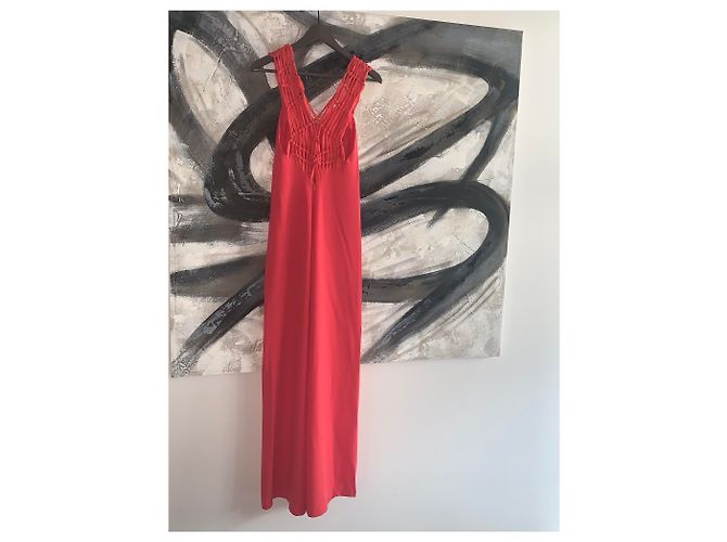 Vestido largo Maje T1 de crepé coral - vista 2