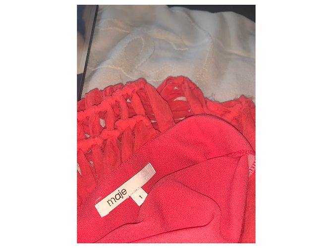 Vestido largo Maje T1 de crepé coral - vista 3