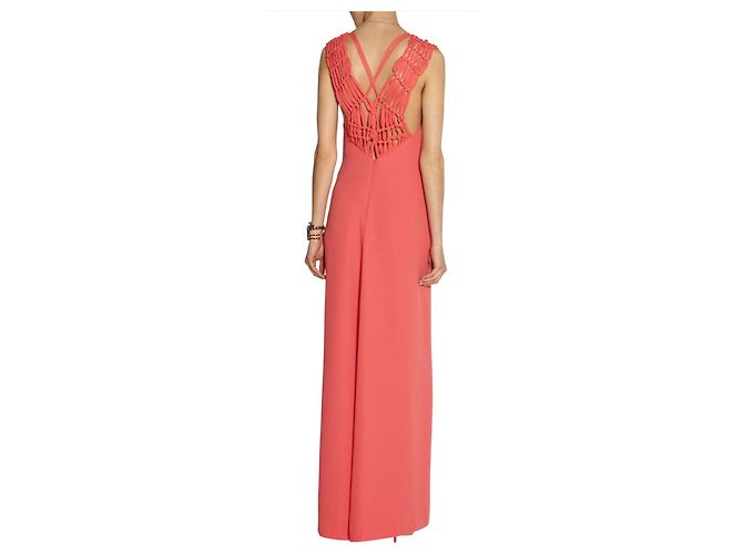Vestido largo Maje T1 de crepé coral - vista 6