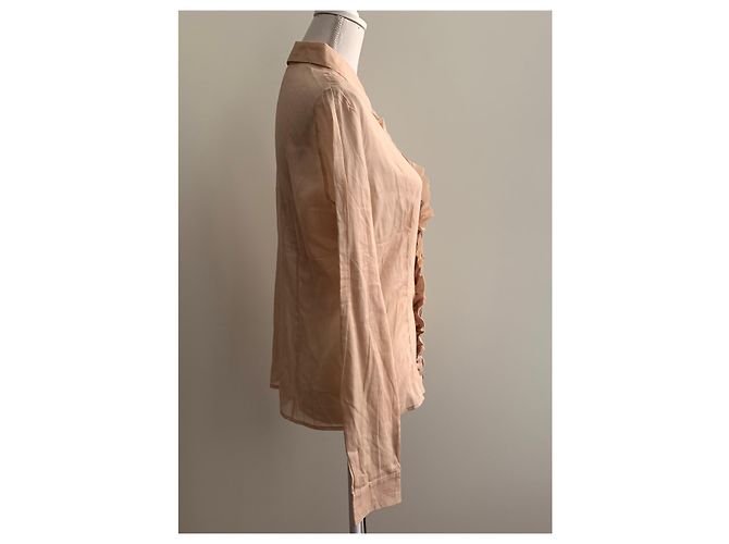 Miu Miu Camisa gasa rosa de algodón en polvo - vista 10