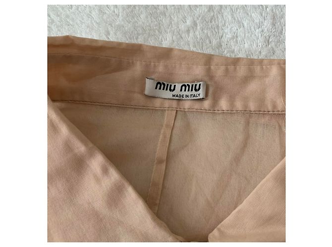 Miu Miu Camisa gasa rosa de algodón en polvo - vista 3