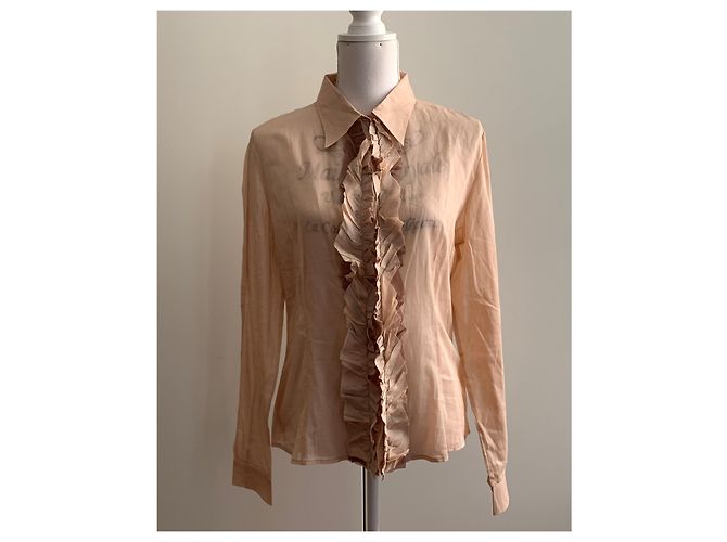 Miu Miu Camisa gasa rosa de algodón en polvo - vista 5