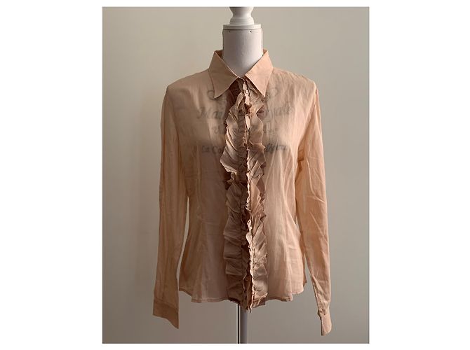 Miu Miu Camisa gasa rosa de algodón en polvo - vista 6