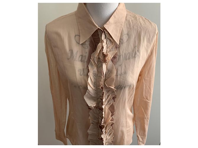 Miu Miu Camisa gasa rosa de algodón en polvo - vista 7