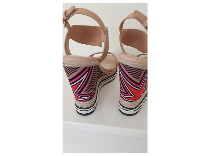 Sandali con zeppa Nicholas Kirkwood in pelle beige - vista 6