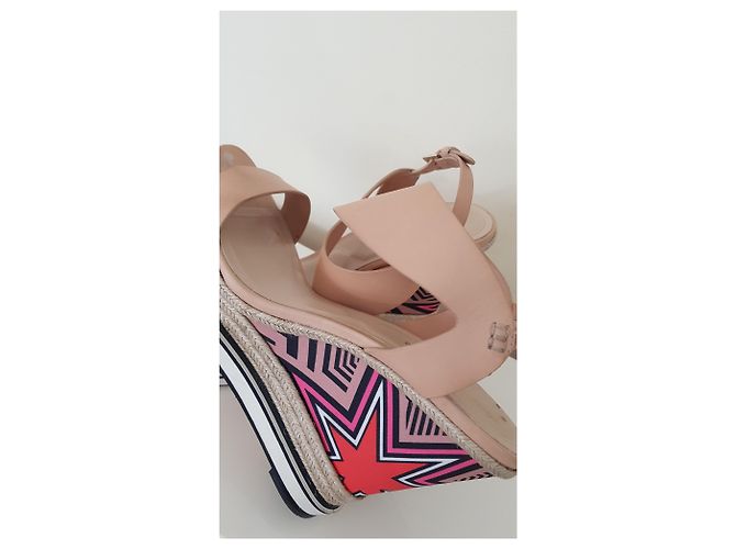 Sandali con zeppa Nicholas Kirkwood in pelle beige - vista 7