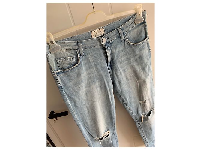 Jeans Current Elliott The Fling Azul Claro Algodón Talla 26 - vista 3