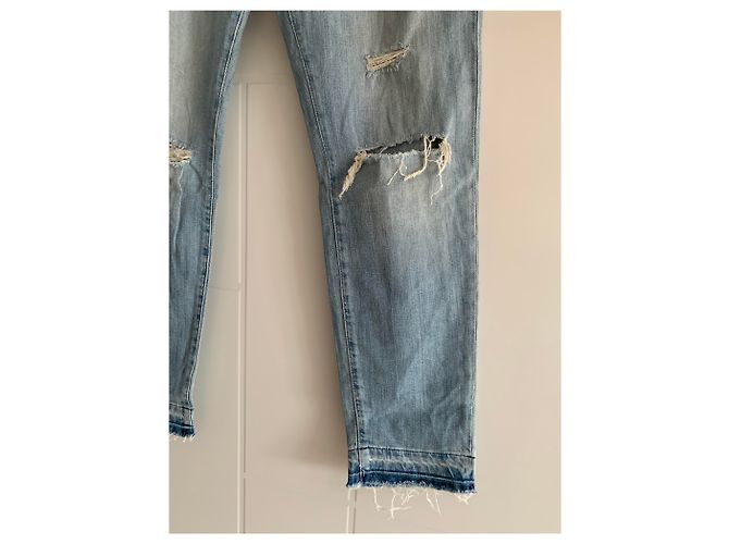 Jeans Current Elliott The Fling Azul Claro Algodón Talla 26 - vista 6