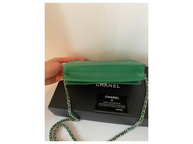 Wallet On Chain Chanel Grün - Ansicht 3