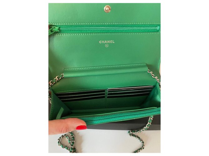 Wallet On Chain Chanel Grün - Ansicht 4