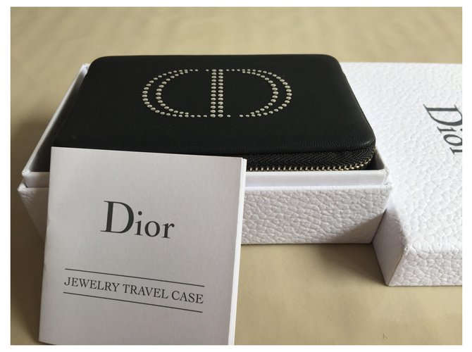 Christian Dior Pretty new Dior travel jewelry box Black Lambskin ref