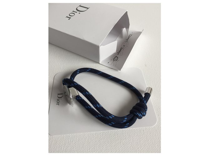NEW Christian Dior Men's Bracelet Navy blue Rope ref.207424 Joli Closet