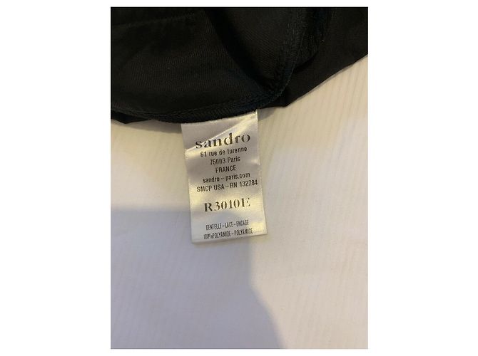 Sandro schwarzes Kleid mit Spitze - Ansicht 4