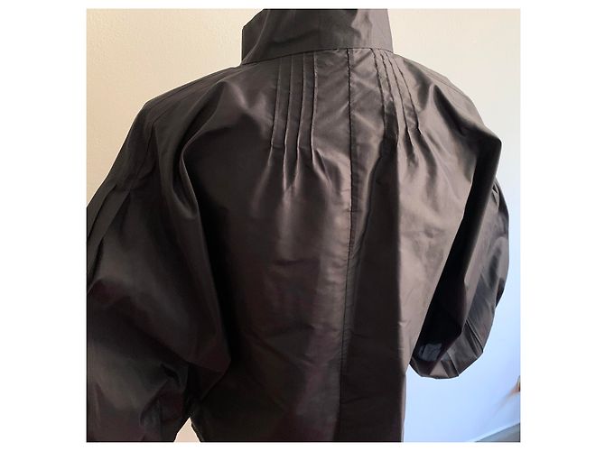 Emilio Pucci Top de túnica de tafetán de seda negra Negro - vista 10