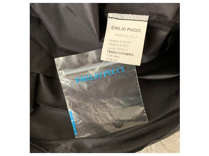 Emilio Pucci Top de túnica de tafetán de seda negra Negro - vista 4
