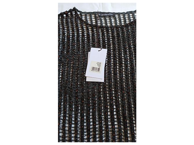Top de algodón negro con perlas Abey Antik Batik - vista 2