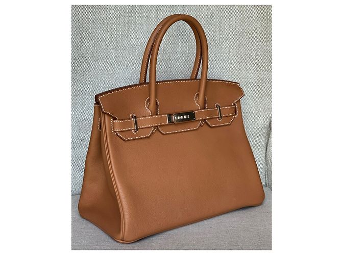 Acapulco Hermès Fauve Barenia Birkin 30Hardware palladio CM Marrone - vista 11