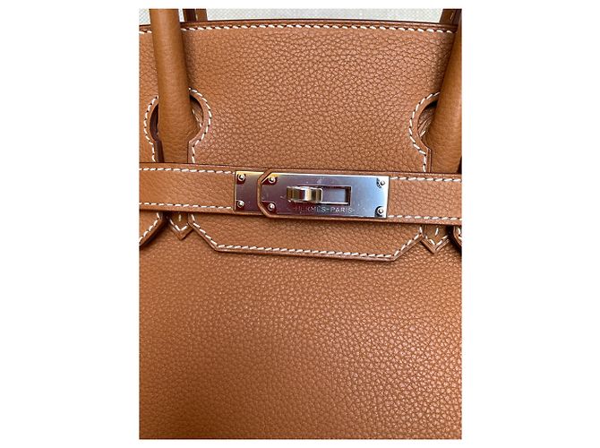 Acapulco Hermès Fauve Barenia Birkin 30Hardware palladio CM Marrone - vista 7