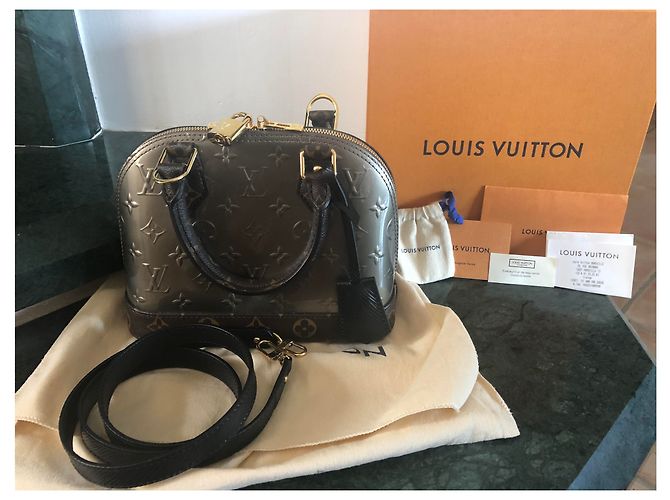 Louis Vuitton Alma BB Edizione limitata Marrone Nero Argento Gold hardware - vista 2