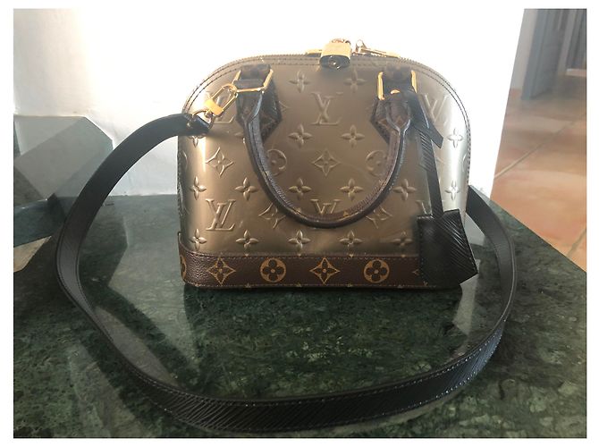 Louis Vuitton Alma BB Edizione limitata Marrone Nero Argento Gold hardware - vista 8