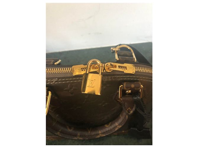 Louis Vuitton Alma BB Edizione limitata Marrone Nero Argento Gold hardware - vista 9