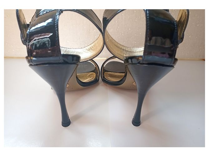 Sandali con tacco Dolce & Gabbana in vernice nera Nero - vista 13