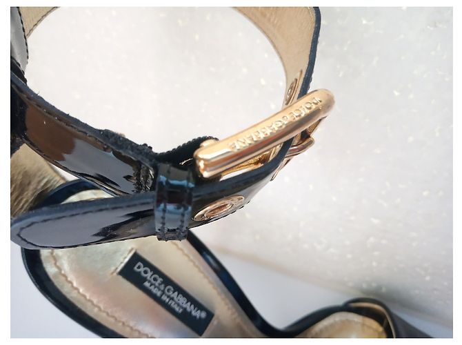 Sandali con tacco Dolce & Gabbana in vernice nera Nero - vista 14