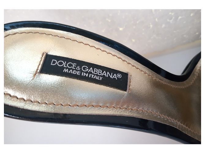 Sandali con tacco Dolce & Gabbana in vernice nera Nero - vista 15