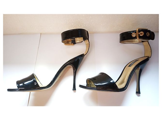 Sandali con tacco Dolce & Gabbana in vernice nera Nero - vista 16