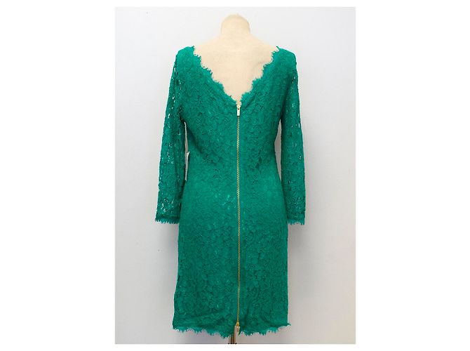 Diane Von Furstenberg DvF Zarita Spitzenkleid Smaragd Grün - Ansicht 4