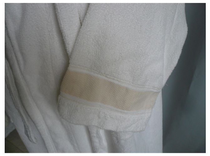 Hermès HERMES Albornoz blanco de algodón peinado Excelente estado casi nuevo TL - vista 3