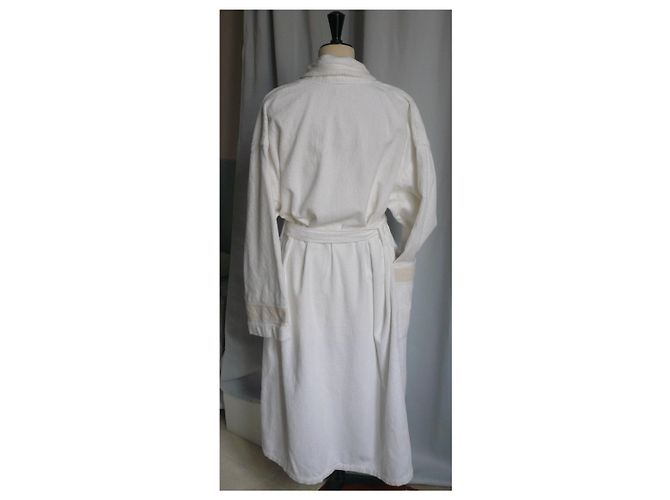 Hermès HERMES Albornoz blanco de algodón peinado Excelente estado casi nuevo TL - vista 4