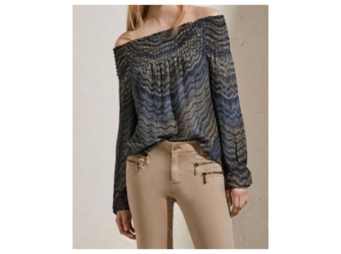 Top oder Bluse mit nackten Schultern Javier Simorra Braun - Ansicht 7