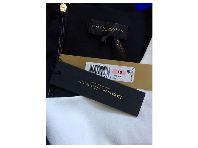 Donna Karan Aline Kleid Schwarz Weiß Blau - Ansicht 10